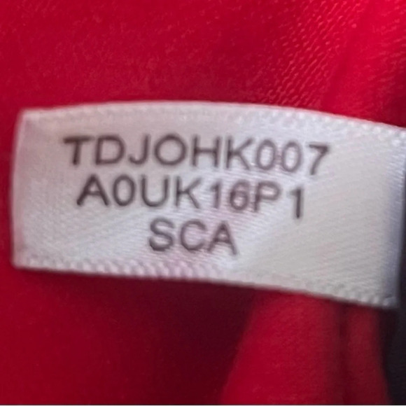 Tommy Hilfiger drawstring-waist eyelet trim red dress, Size: XL - Picture 5 of 5